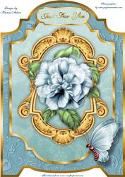 A Rose Blue A4 Screen Card