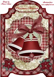 Christmas Bells and Bows A4 Screen Card