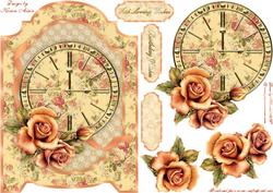 Vintage Roses and Clock Screen Card