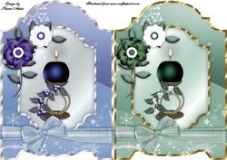 Christmas Candles Quick Screen Cards in Blue and Green