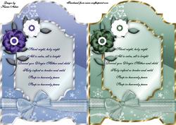 Christmas Floral Quick Screen Cards in Blue and Green