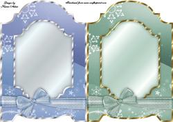 Christmas Snowflakes Screen Card Bases in Blue and Green