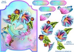 Morning Glory Swan Screen Card