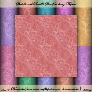 Swirls and Scrolls Scrapbooking Paper Set