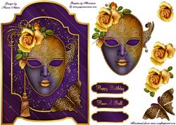 Masquerade Rose Screen Card