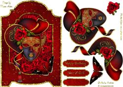 Red Rose Masquerade Screen Card