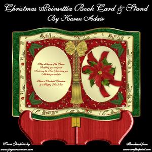 Christmas Poinsettia Book Card and Stand Kit