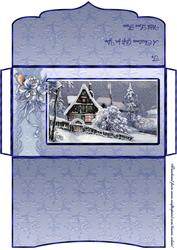 Snowy Christmas Cottage Money/gift Voucher Wallet