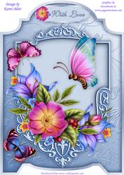 Blooms and Butterflies A4 Screen Card