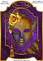 Masquerade Rose A4 Screen Card