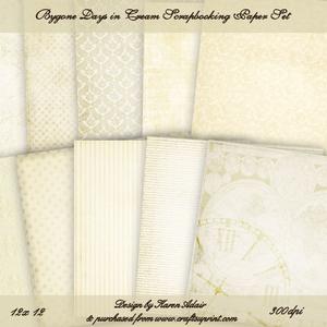 Bygone Days in Cream Scrapbooking Paper Set
