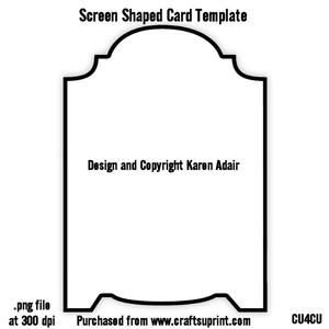 Screen Shaped Card Template