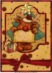 Little Rudolph's Christmas Message A4 Card Front/topper