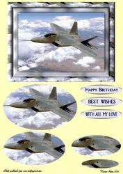 Fa-221 Fighter Jet Pyramid Card Front