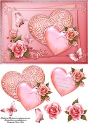 Love Hearts - Card Front with Step by Step