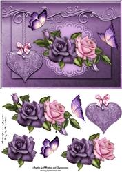 Love Hearts & Roses Card Front with Step by Step