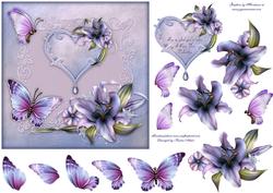 Lily Valentine Square Card Front with Step by Step