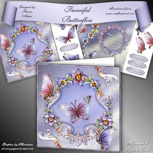 Fanciful Butterflies - 8" Square Card Mini-kit