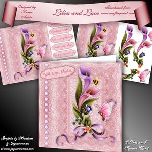 Lilies and Lace 8" Square Card Mini-kit