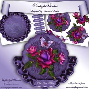 Twilight Roses Scallop Wobble Card Mini Kit