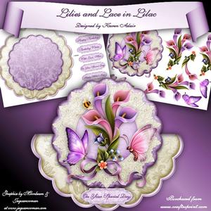 Lilies and Lace in Lilac Scallop Wobble Card Mini Kit