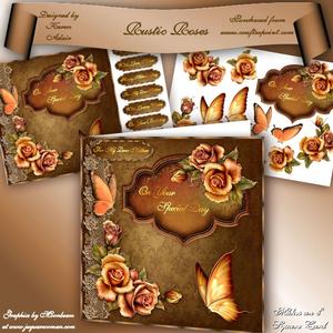 Rustic Roses 8" Square Card Mini-kit