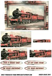 Vintage Steam Train Spiral Pyramid Card Front