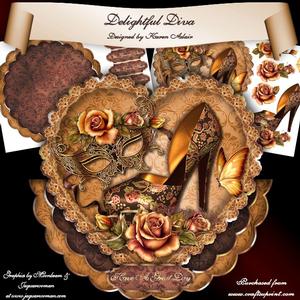 Delightful Diva Heart Shaped Scallop Wobble Card Mini-kit