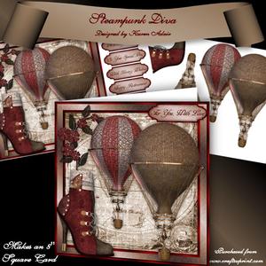 Steampunk Diva 8" Square Card Mini-kit