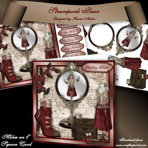 Steampunk Poser 8" Square Card Mini-kit