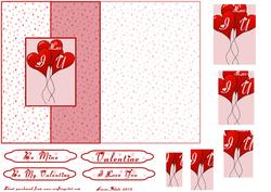 Balloon Hearts Valentine Fold Back Card