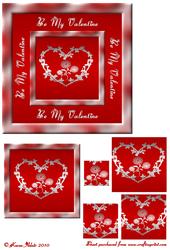 Heart Frame and Flowers - Pyramid Card Front