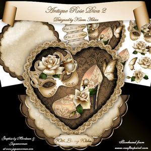 Antique Rose Diva 2 Heart Shaped Wobble Card Mini-kit