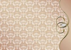 Swirl Bordered Damask in Beige