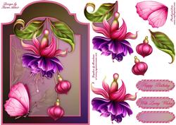 A Fuschia Fantasy Screen Card with Step by Step