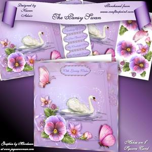 The Pansy Swan 8" Square Card Mini-kit