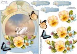 Serenity Swan Screen Card with Step by Step
