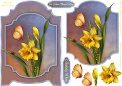 Delightful Daffodils Screen Card Front with Step by Step