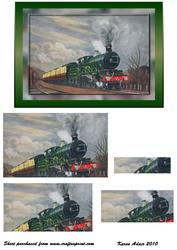 Steam Train Spiral Pyramid Card Front