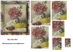 Chrysanthemums - Spiral Pyramid Card Front