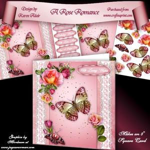 A Rose Romance 8" Square Card Mini-kit
