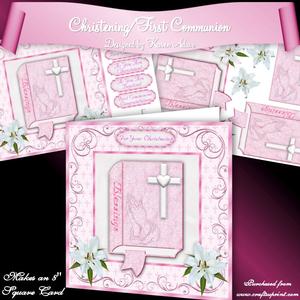 Christening/first Communion Girl 8" Square Card Mini-kit