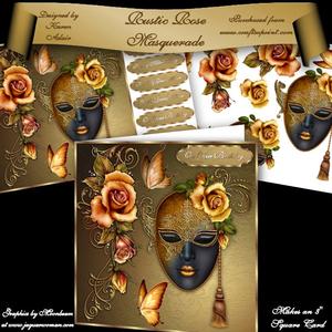 Rustic Rose Masquerade 8" Square Card Mini-kit