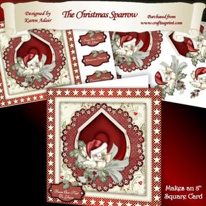 The Little Christmas Sparrow 8" Square Card Mini-kit