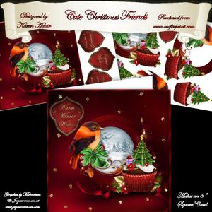 Cute Christmas Friends 8" Square Card Mini-kit