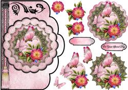 Blooms & Butterflies Scallop Shaped Card Front