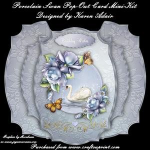 Porcelain Swan Pop-out Card Mini-kit