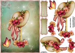 Spring Bonnet Card Front with Step by Step