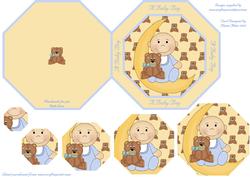 New Baby Boy Octagonal Pyramid Quick Card