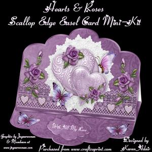 Hearts & Roses Scallop Easel Card Mini-kit